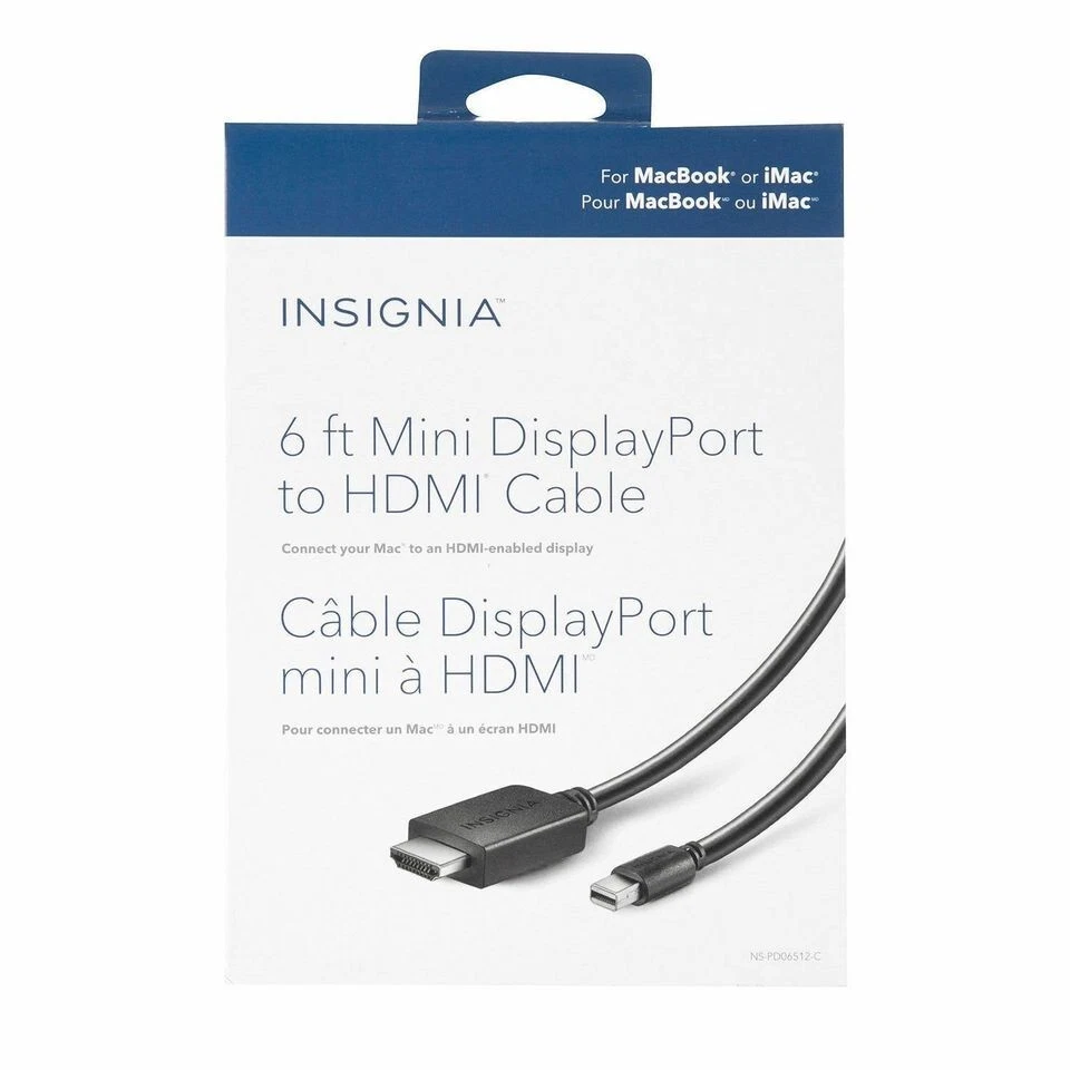 Lot of 3 Insignia 1.8 m (6 ft.) Mini DisplayPort to 4K HDMI Cable (NS-PD06512-C) - Image 2 of 2