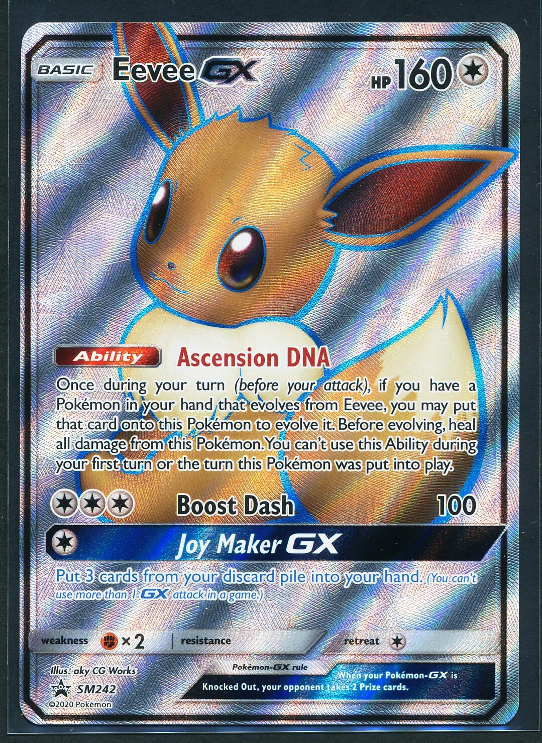 Eevee GX Full Art Holo Black Star Promo SM242 Pokémon 2020 Sun & Moon ...