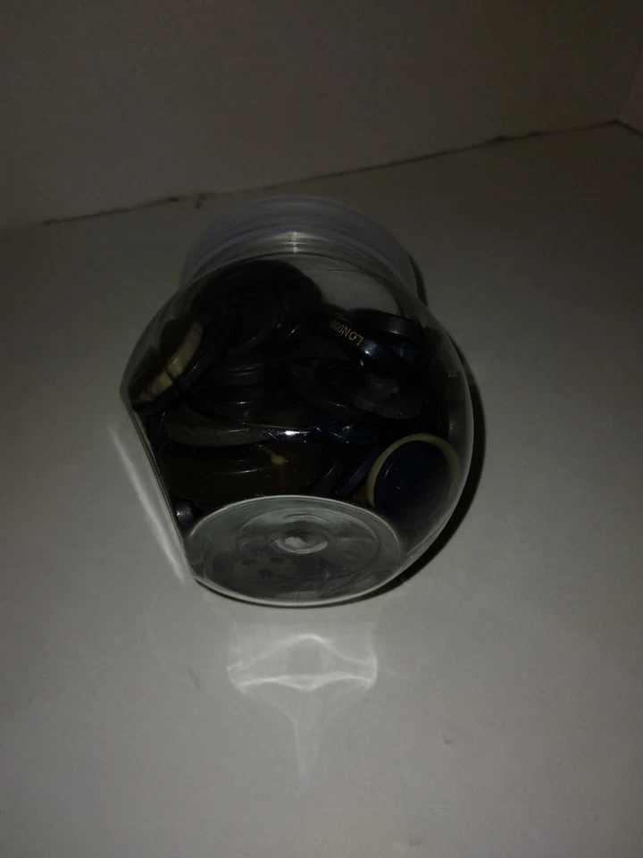 NEW! Jar of 200+ Buttons Assorted Random Black and Brown Plastic Buttons + Jar - Image 3 of 4