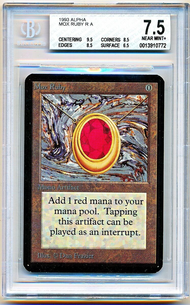 1993 Magic The Gathering MTG Alpha Mox Ruby BGS 7.5 - POP 7 1993 Magic The Gathering MTG Alpha Mox Ruby BGS 7.5 - POP 7