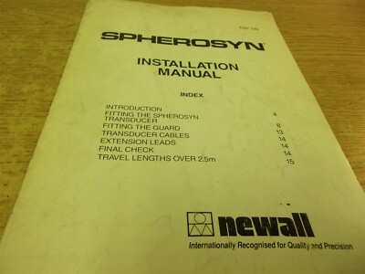 Spherosyn Installation Manual ESP739 ''9'' *FREE SHIPPING*