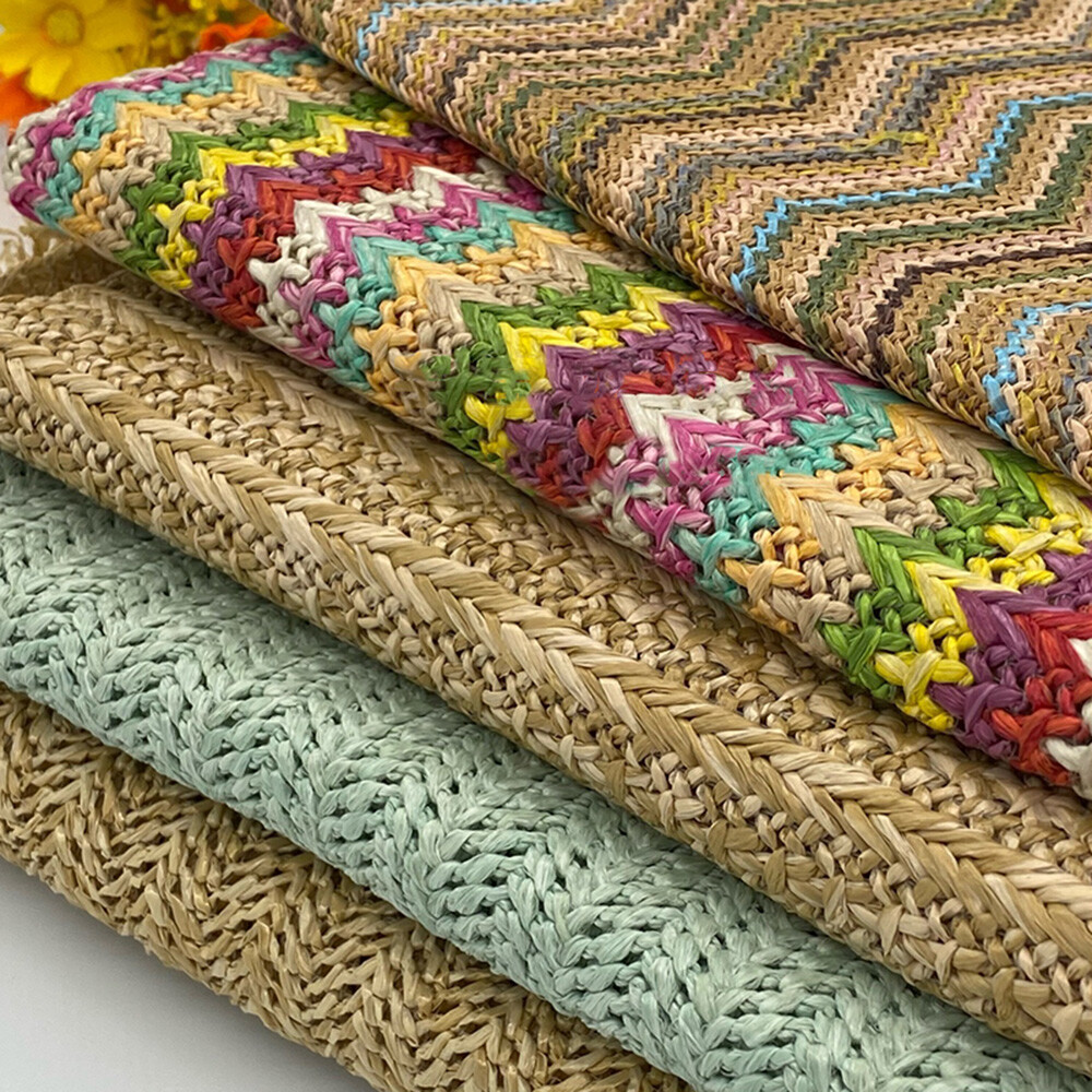 Plastic Straw Weave Fabric Rattan Webbing Sheet DIY Rattan Cane 