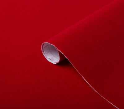 45 cm breite ROTE VELOURS SELBSTKLEBENDE RÜCKSEITE KUNSTSTOFF VINYL D-C-FIX FOLIE