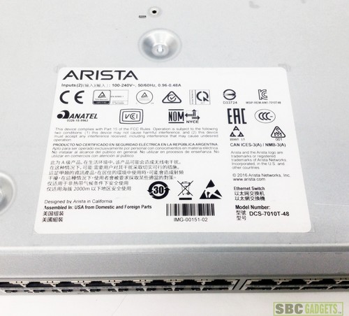 Arista DCS-7010T-48 48 Port 1G 4 SFP 1/10Gbe Switch w/ Dual PSU - Afbeelding 6 van 6