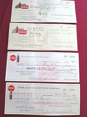 Vintage Coca Cola Checks 40s-60s