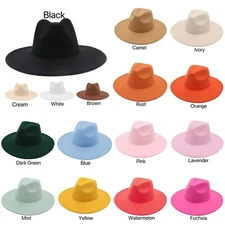 Wool Felt  Wide Brim Fedora Hats for Women Wholesale Wide Brim Panama Cowboy
