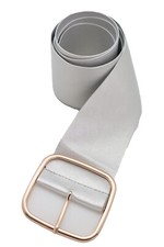 Women Silver Extra Long Wide Fabric Elegant Fancy Look Belt Hip Waist Size XS S