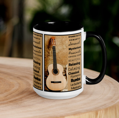 La guitarra española The Spanish Guitar in words Premium Coffee Mug 15oz GIFT!