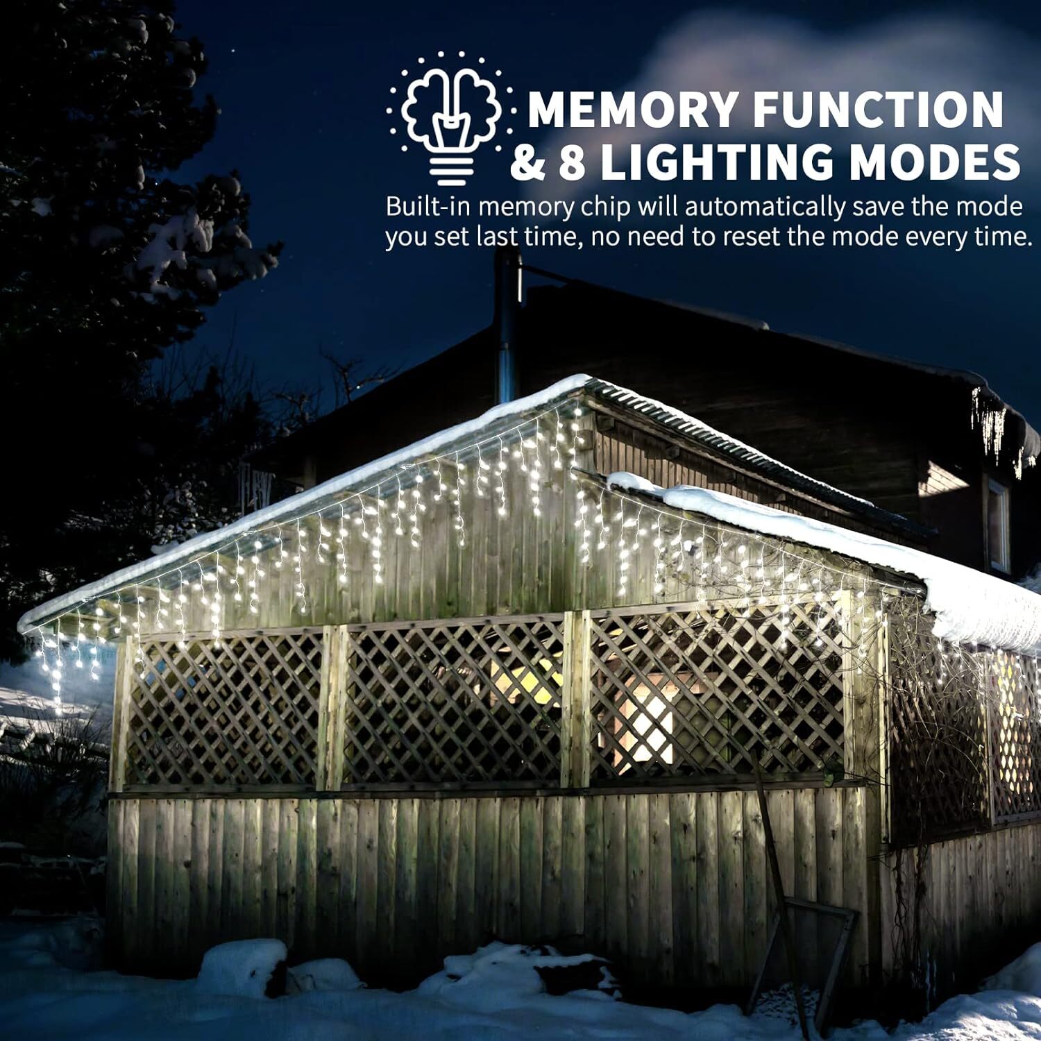 Dalugo Icicle Lights Outdoor, 7.5M 240 LED Cool White Outdoor Christmas