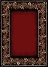 Lodge Cabin Pinecone Rustic Forest Red Area Rug **FREE SHIPPING**