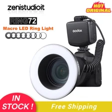 US Godox Ring72 Macro LED Ring Light Video Fill Light For DSLR Canon Nikon Sony