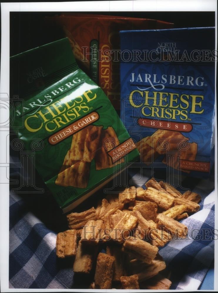1994 Press Photo Jarlsberg Cheese Crisps in Cheese and Cheese and Garlic-image