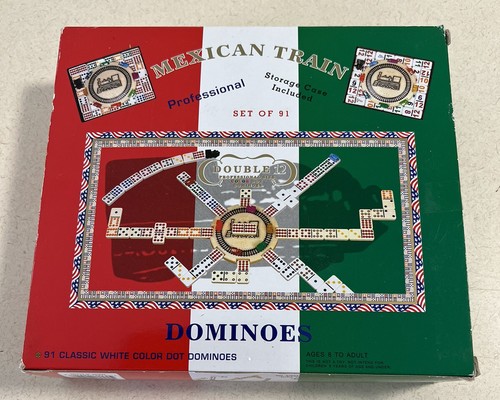 Mexican Train Color Dot Dominoes Double 12 Professional Numbered - 91 pc + Case