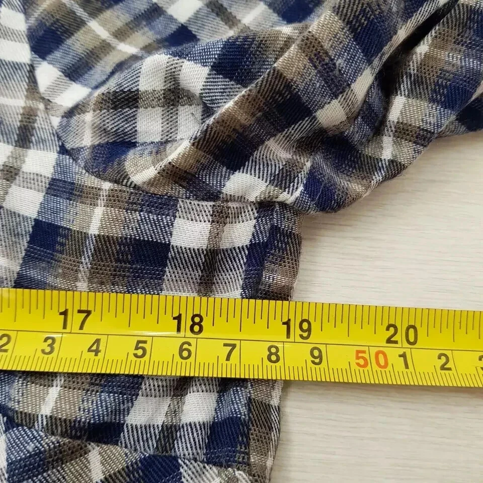 PRIMARK Winter Flannel Top Tunic Blouse Size 10 Multi Plaid Long Sleeve Autumn - Image 4 of 4