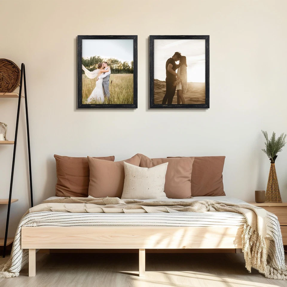 Marco de fotos moldeado ancho póster de madera maciza marco envejecido 16x20 16x24 18x24 Foto 3 de 4