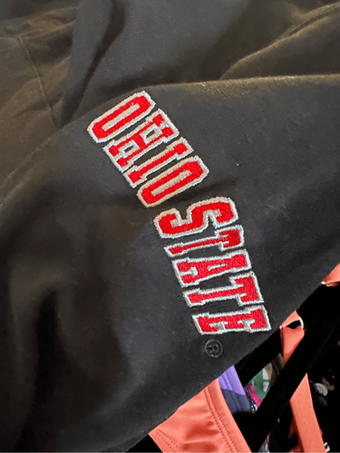 Ohio State Buckeyes Black and Red Embroidered Youth Hoodie Size Small - Picture 8 of 8