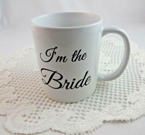 Bride's Coffee Mug I'm The Bride Bridal Shower Gift 11 Ounces White - Picture 3 of 7