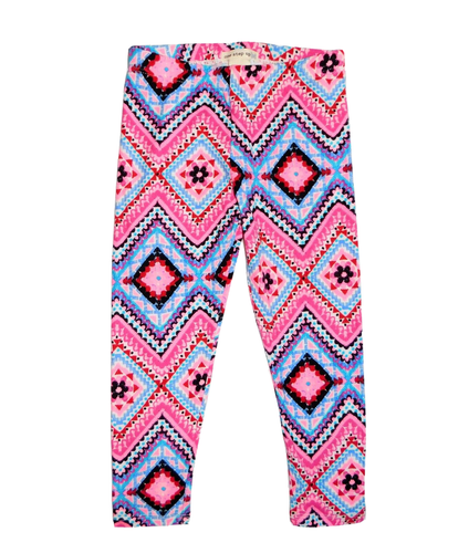 NWT GIRLS size 4 CRANBERRY, PINK & PURPLE ABSTRACT LEGGING & TEE with CARDIGAN - Picture 3 of 5