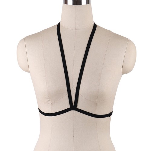 Harness Elastic Cupless Cage Bra Sexy Lingerie for Women Top Exotic Strap Belt - Picture 243 of 273