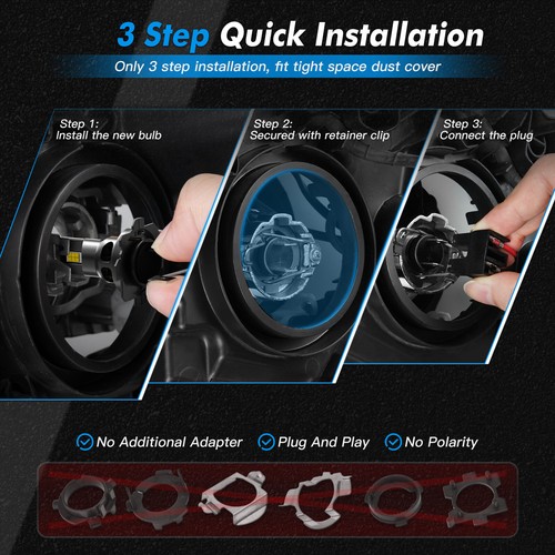 Bevinsee H7 70W LED Headlight Globes Bulb High Low Beam For Ford Territory 11-16 - Picture 7 of 10