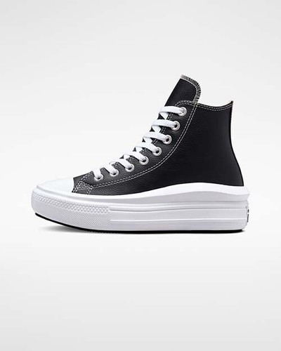 Converse W Chuck Taylor All Star Move Leather Sneakers Shoe Black A04294C US 3-9 - Picture 7 of 7