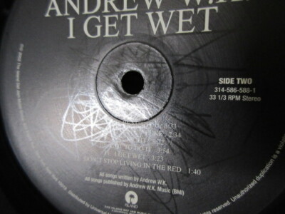Andrew W.K. I Get Wet US Vinyl LP in Shrink Signed Copy WK 314 586