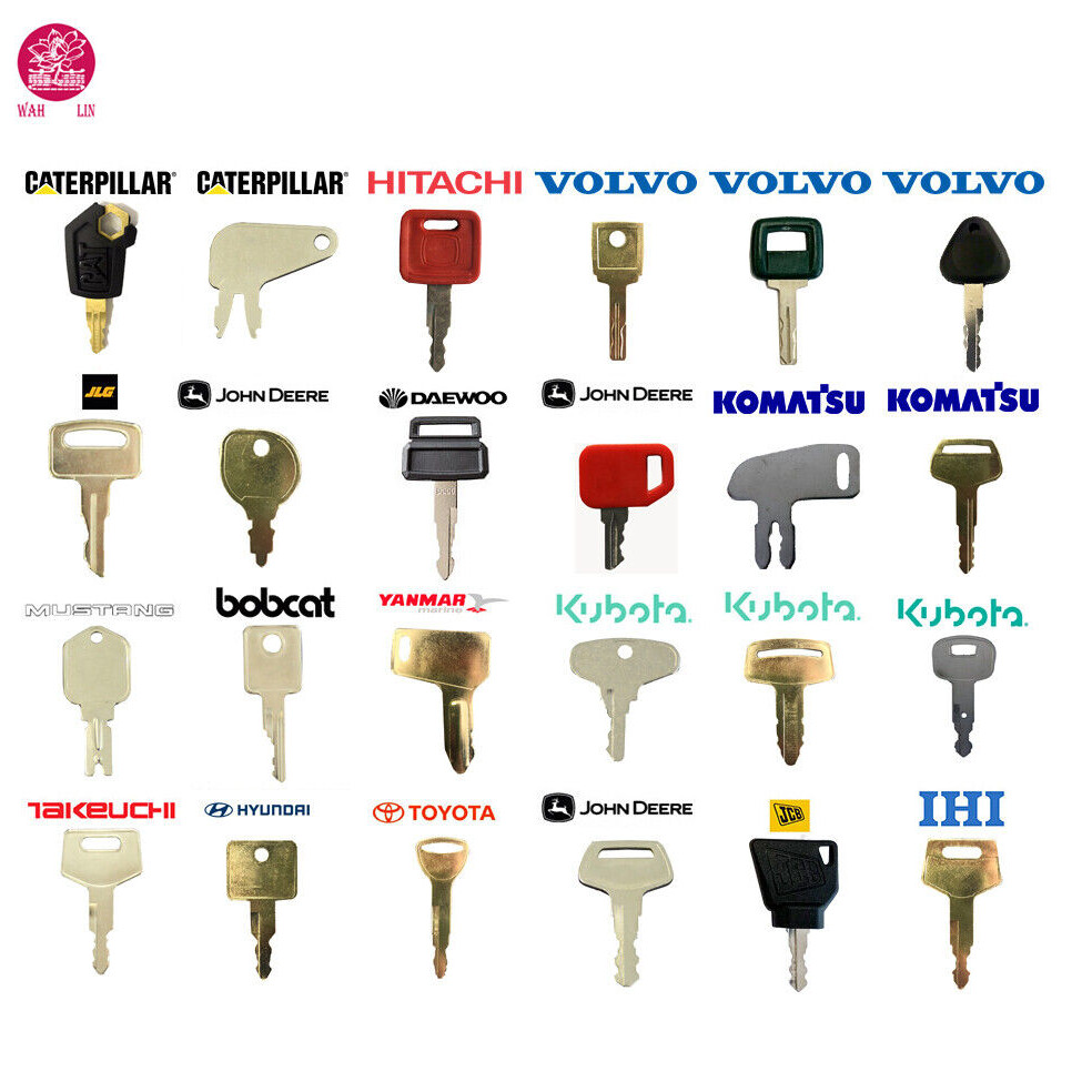 Key Set Case Kubota Volvo Jcb Komatsu Bobcat Hitachi Ca