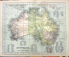 AUSTRALIE SUD DU PAYS DE GALLES TASMANIE VICTORIA SYDNEY CARTE ~ 1876 Art Print gravure