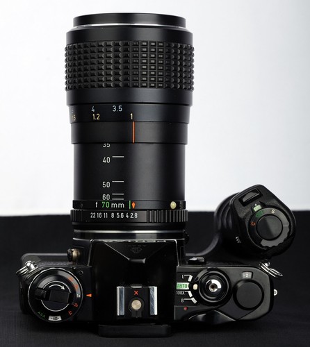 Pentax ME Black 35mm Film SLR +Winder, smc M 35-70mm, 80-200mm Lens &PE-202S Kit - Picture 9 of 13