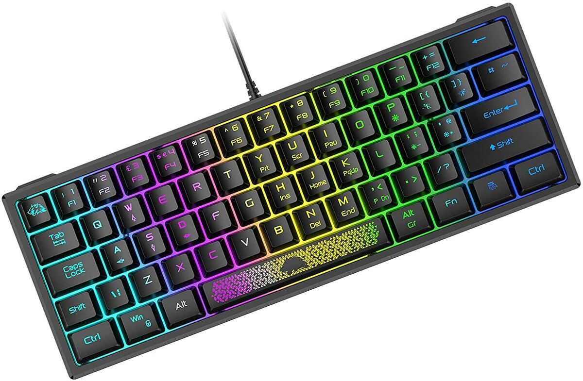 Wired Gaming Keyboard RGB Backlit Portable 60% Tenkeyless Keypad Mechanical  Feel