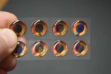24, LIVING EYES  INFERNO  3D Soft Molded 5/16"  8mm  Eyes Fly Tying Lures