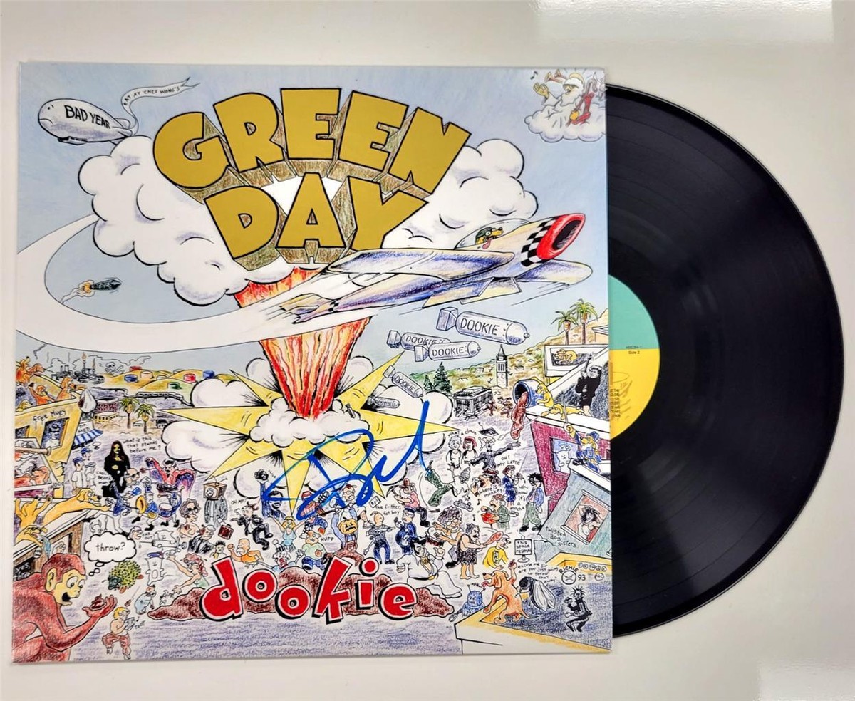 Billie Joe Armstrong signed Green Day Dookie record album cover (A