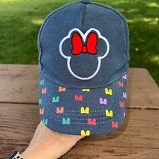 Disney Minnie Mouse Denim Junior Hat Cap Snapback EUC