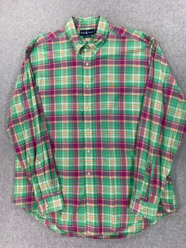 Polo Ralph Lauren Classic Fit Plaid 100% Cotton Button Down Shirt (Men's XL)