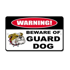 Beware Of Guard Dog Novelty Funny Metal Sign 8 in x 12 in