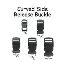Buckles Black Plastic Curved Side Release Dog Collar Hardware - Pick Size & Qty.