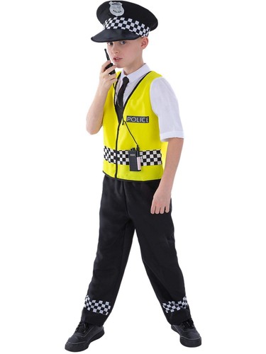 Police Officer Cop Policeman Fancy Dress Costume Book Week With Radio Set - Picture 4 of 8