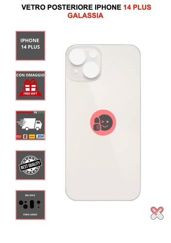 VETRO POSTERIORE PER IPHONE SERIE 14-14 PLUS- 14PRO 14 PROMAX - Imagen 30 de 43