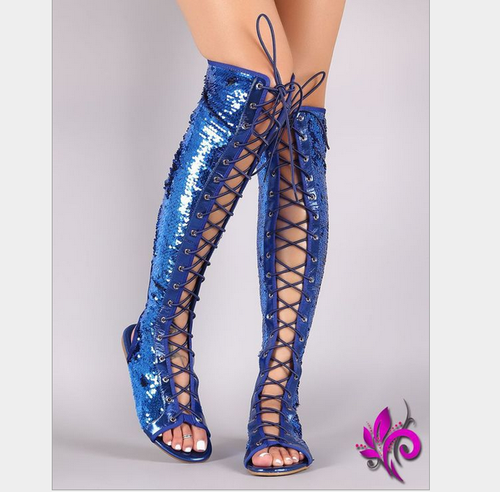 sequin gladiator sandals