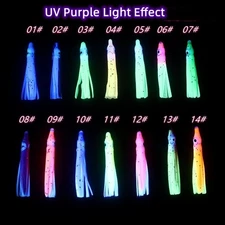 20PCS 4cm UV Luminous Octopus Skirt Squid Lure Hoochies Soft Fishing Lures