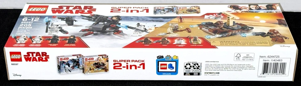 BRAND NEW! LEGO 66597 STAR WARS 2-IN-1 SUPER PACK MINIFIGURES (75197 & 75198) - Image 4 of 4