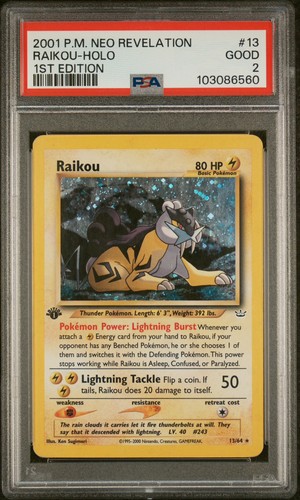 Raikou (1st Edition) graded PSA 2 for sale on eBay