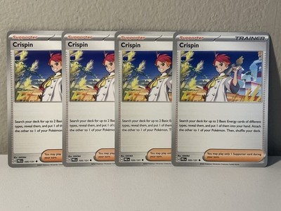 4x Playset Crispin 105/131 Sv: Prismatic Evolutions Pokemon TCG