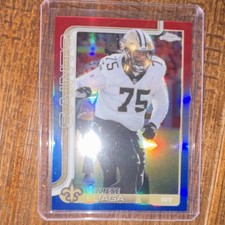 Topps Chrome Taliese Fuaga Red & Blue Shock Prizm Saints #219 Football Card