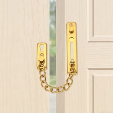Door Chain Lock, 304 Stainless Steel Anti-Theft Chain Latch with Screws, Gold