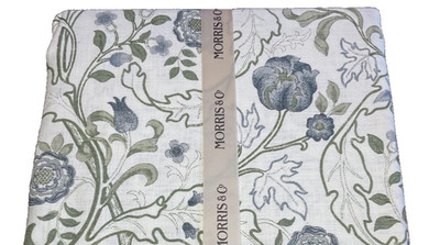 MORRIS & Co  Mary Isobel Blue Green 60 x 120 Cotton Tablecloth New