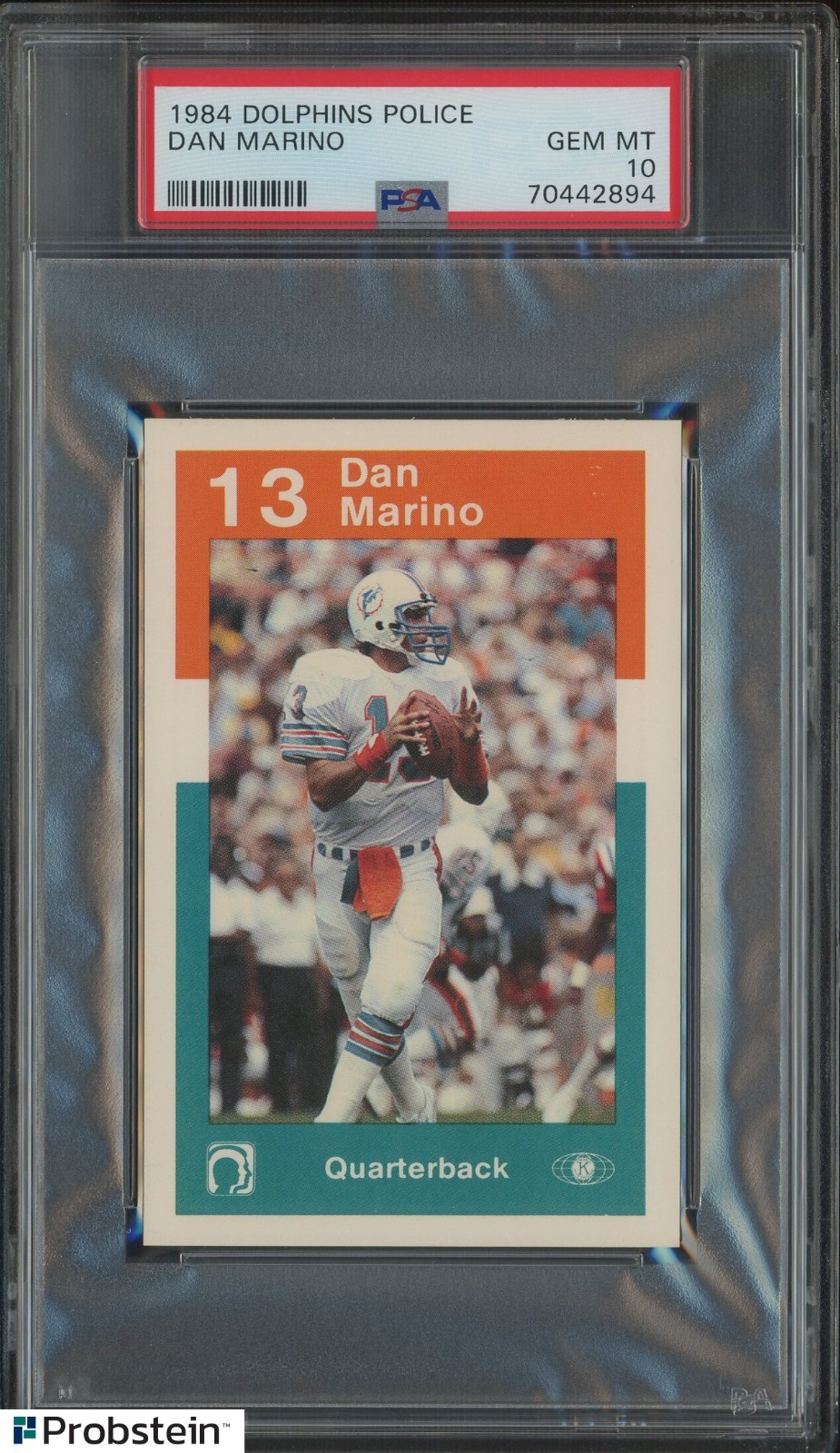 1984 Dolphins Police Dan Marino RC Rookie HOF PSA 10 GEM MINT