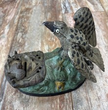 1883 Dated Cast Iron Bank Eagles And Eaglets Works Original Great Paint!