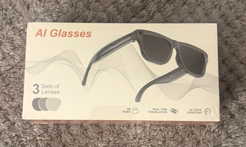 AI Glasses Smart Glasses 3 Lens Sets Bluetooth Wi-Fi Translation Voice Video