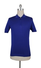  800 Svevo Parma Blue Silk 1/4 Zip Polo Sweater - SV2152518 